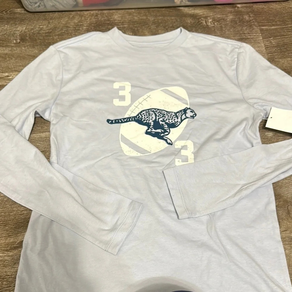Nordstrom Kids Cheetah Graphic Long Sleeve Shirt - Light Gray‎